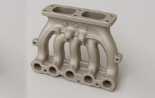 Ein makelloser Ansaugkrümmer als perfektes Gussergebnis, erzielt durch saubere Gussformen nach einer Trockeneisreinigung.